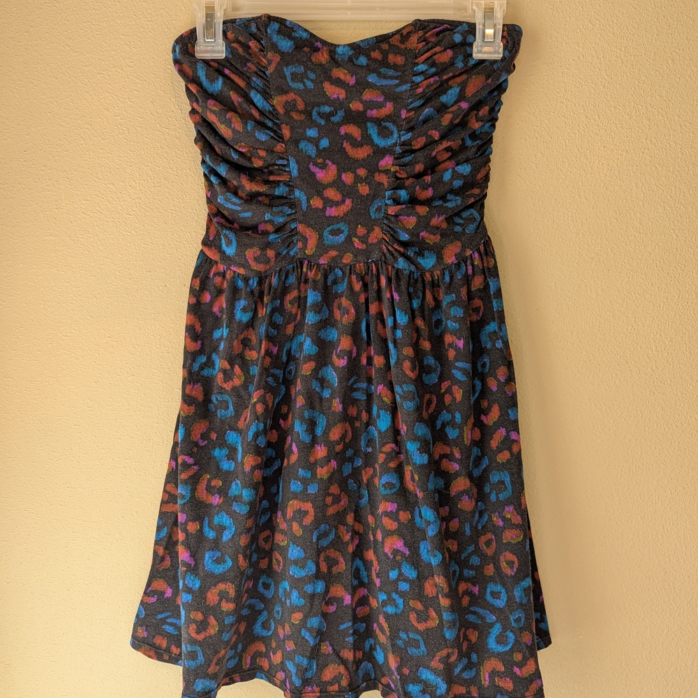 Victoria's Secret Blue and Orange Strapless Sundress